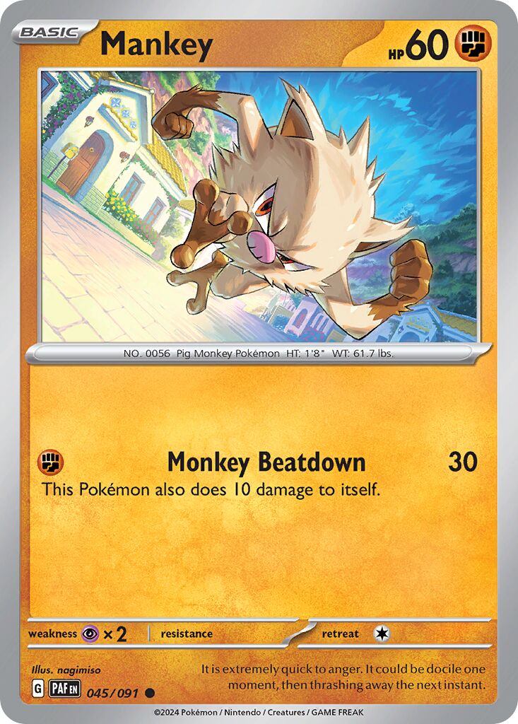 Mankey 045/245 — Paldean Fates (English Pokémon TCG card)