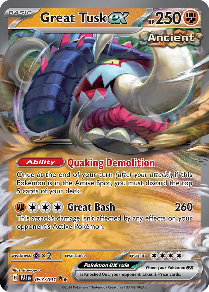 Great Tusk ex 053/245 — Paldean Fates (English Pokémon TCG card)