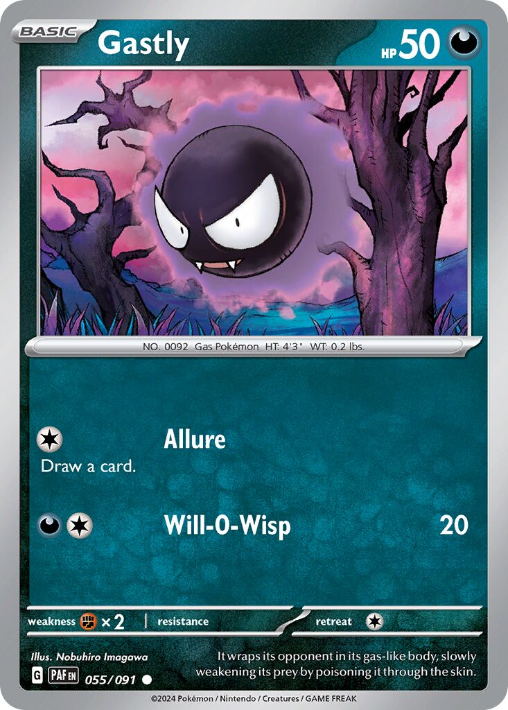 Gastly 055/245 — Paldean Fates (English Pokémon TCG card)