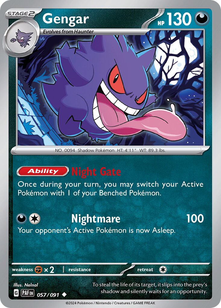 Gengar 057/245 — Paldean Fates (English Pokémon TCG card)