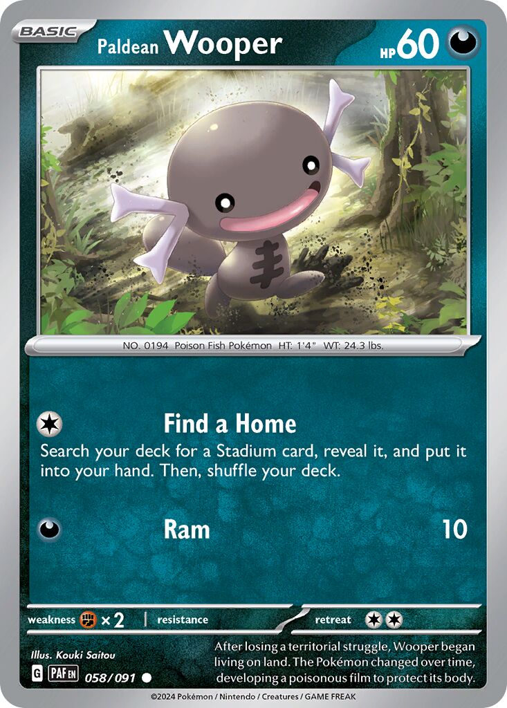 Paldean Wooper 058/245 — Paldean Fates (English Pokémon TCG card)