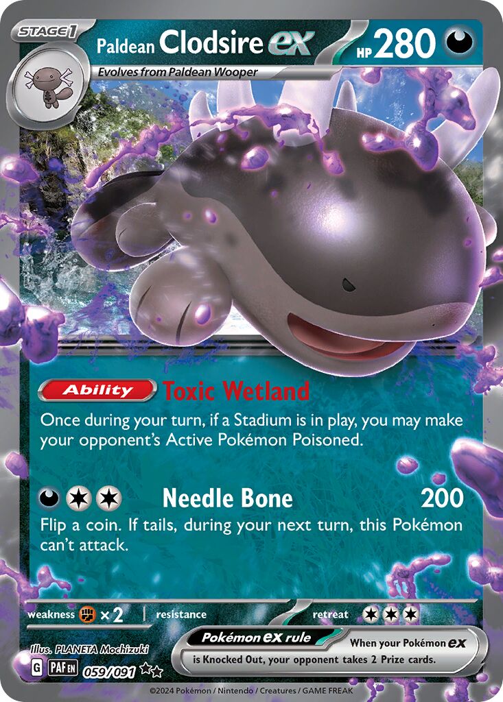 Paldean Clodsire ex 059/245 — Paldean Fates (English Pokémon TCG card)