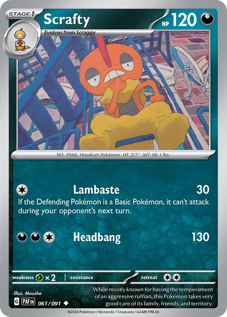 Scrafty 061/245 — Paldean Fates (English Pokémon TCG card)