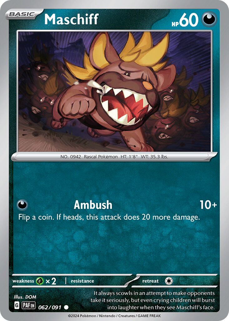 Maschiff 062/245 — Paldean Fates (English Pokémon TCG card)