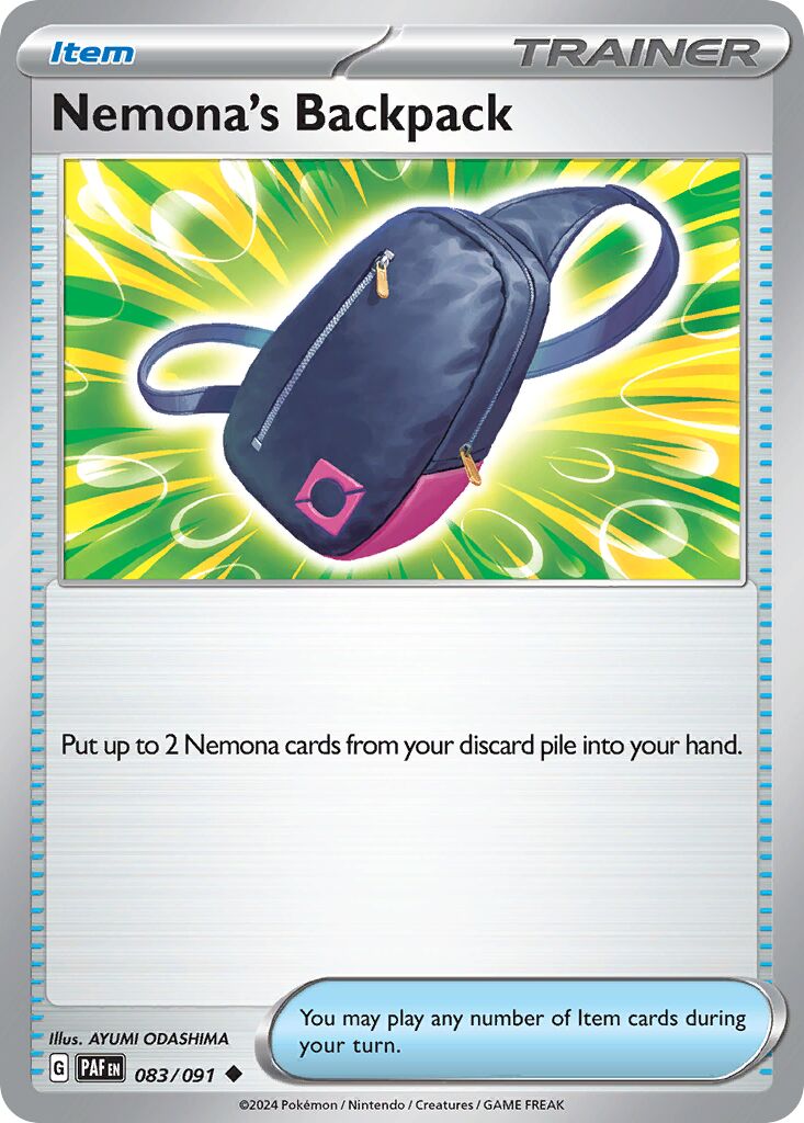 Nemona's Backpack 083/245 — Paldean Fates (English Pokémon TCG card)
