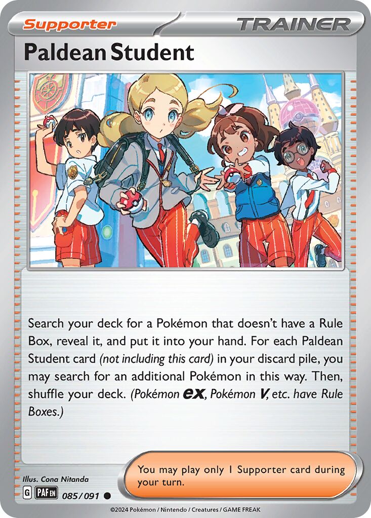 Paldean Student 085/245 — Paldean Fates (English Pokémon TCG card)