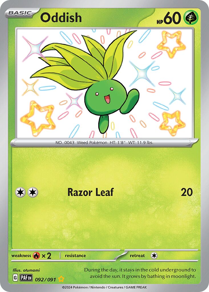 Oddish 092/245 — Paldean Fates (English Pokémon TCG card)