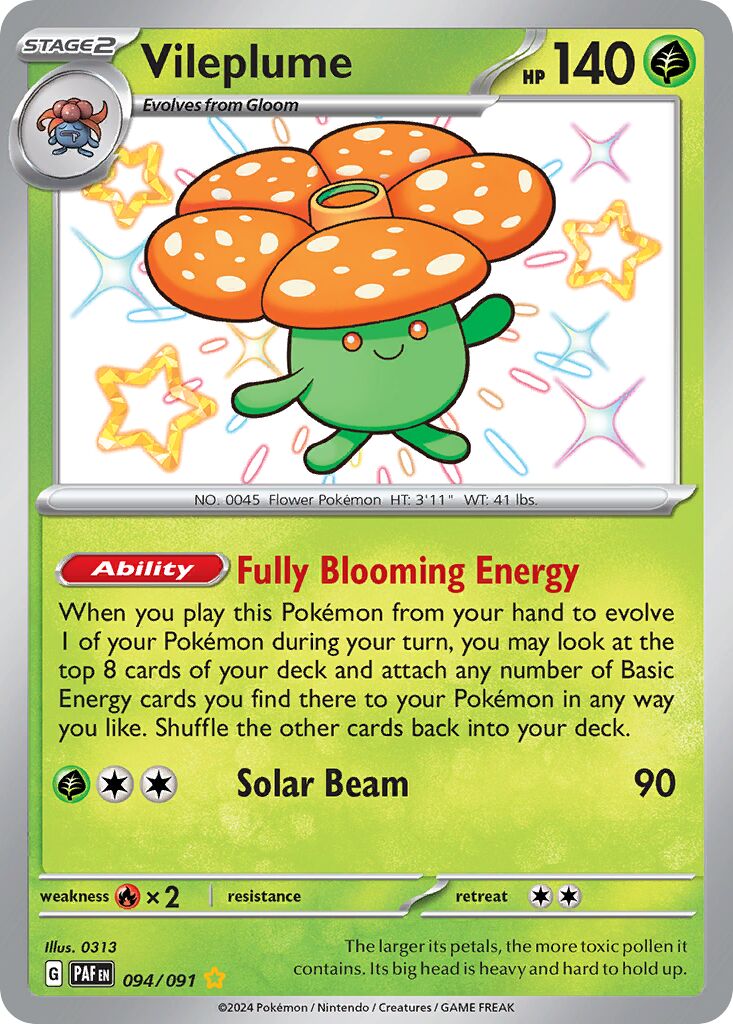 Vileplume 094/245 — Paldean Fates (English Pokémon TCG card)