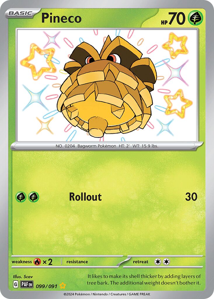 Pineco 099/245 — Paldean Fates (English Pokémon TCG card)