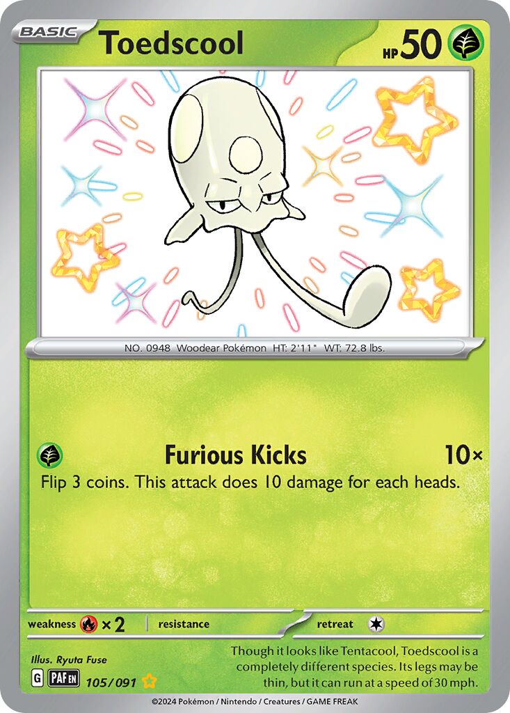 Toedscool 105/245 — Paldean Fates (English Pokémon TCG card)