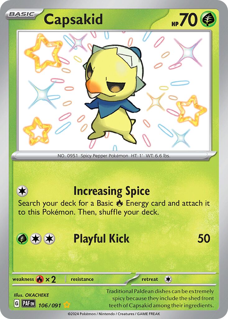 Capsakid 106/245 — Paldean Fates (English Pokémon TCG card)