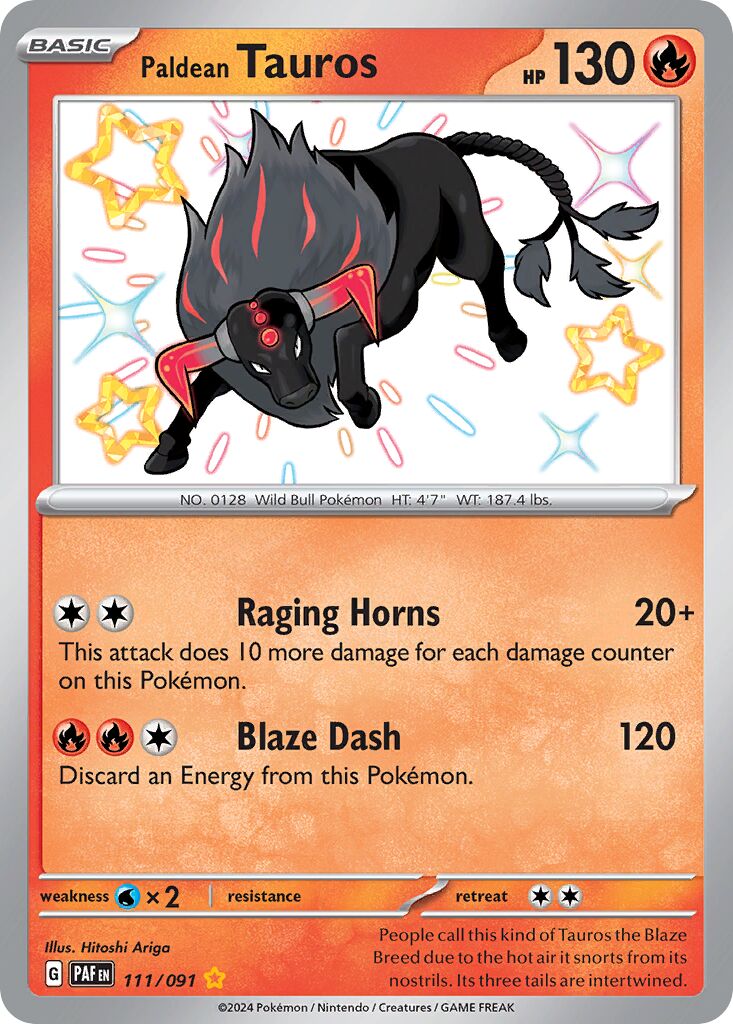 Paldean Tauros 111/245 — Paldean Fates (English Pokémon TCG card)