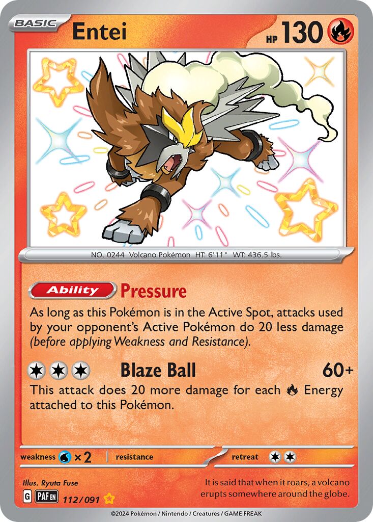 Entei 112/245 — Paldean Fates (English Pokémon TCG card)
