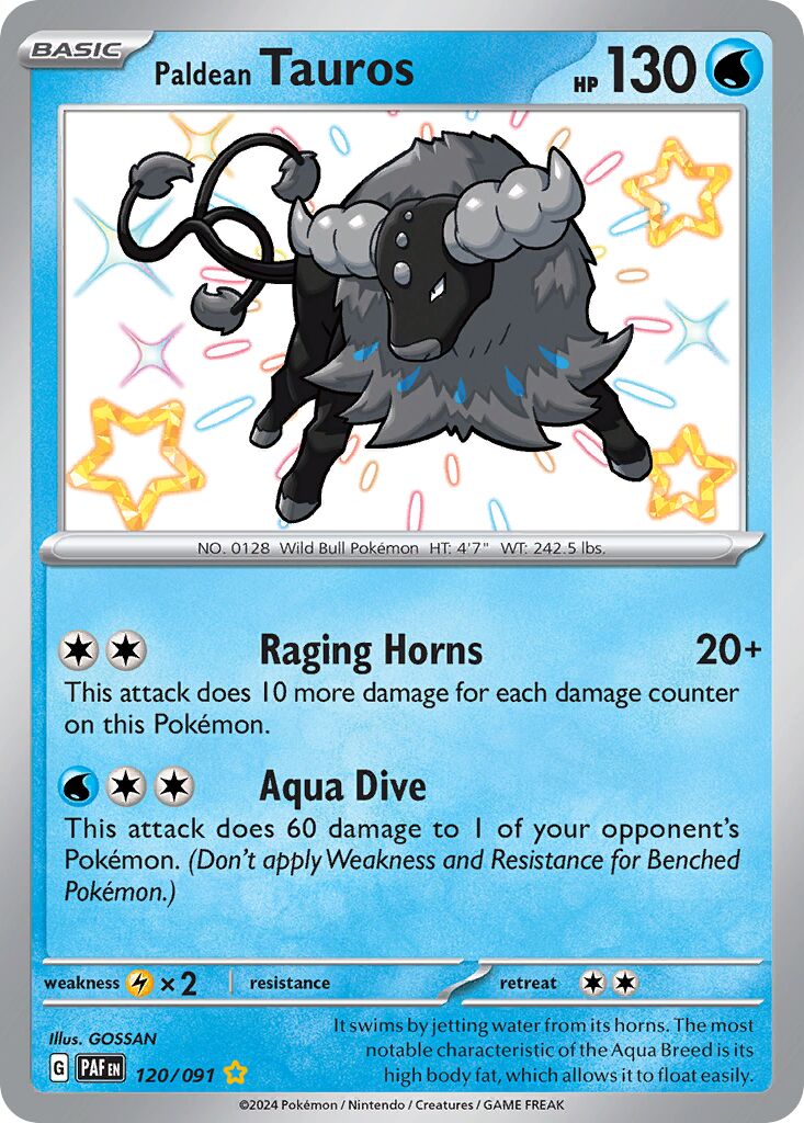 Paldean Tauros 120/245 — Paldean Fates (English Pokémon TCG card)