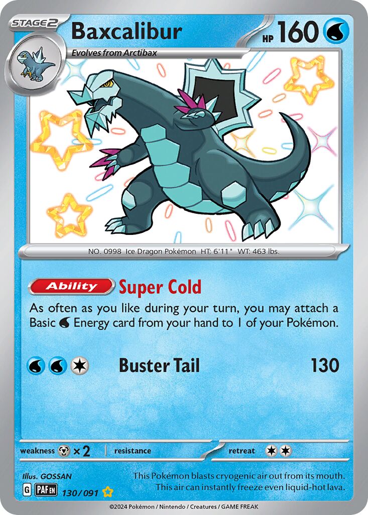 Baxcalibur 130/245 — Paldean Fates (English Pokémon TCG card)