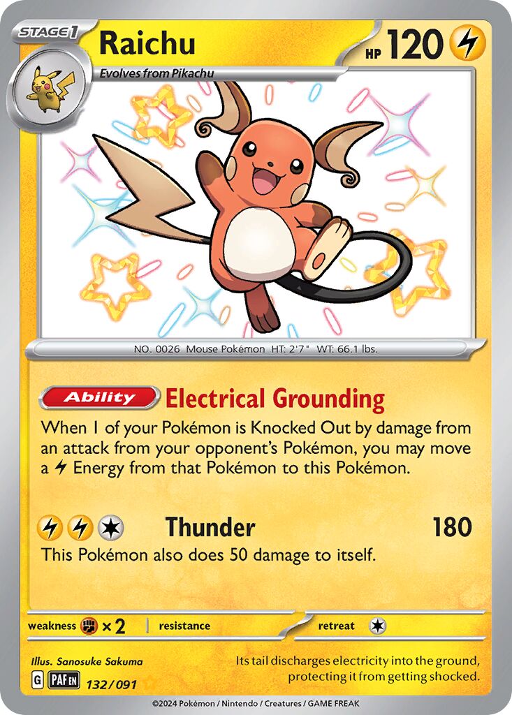 Raichu 132/245 — Paldean Fates (English Pokémon TCG card)