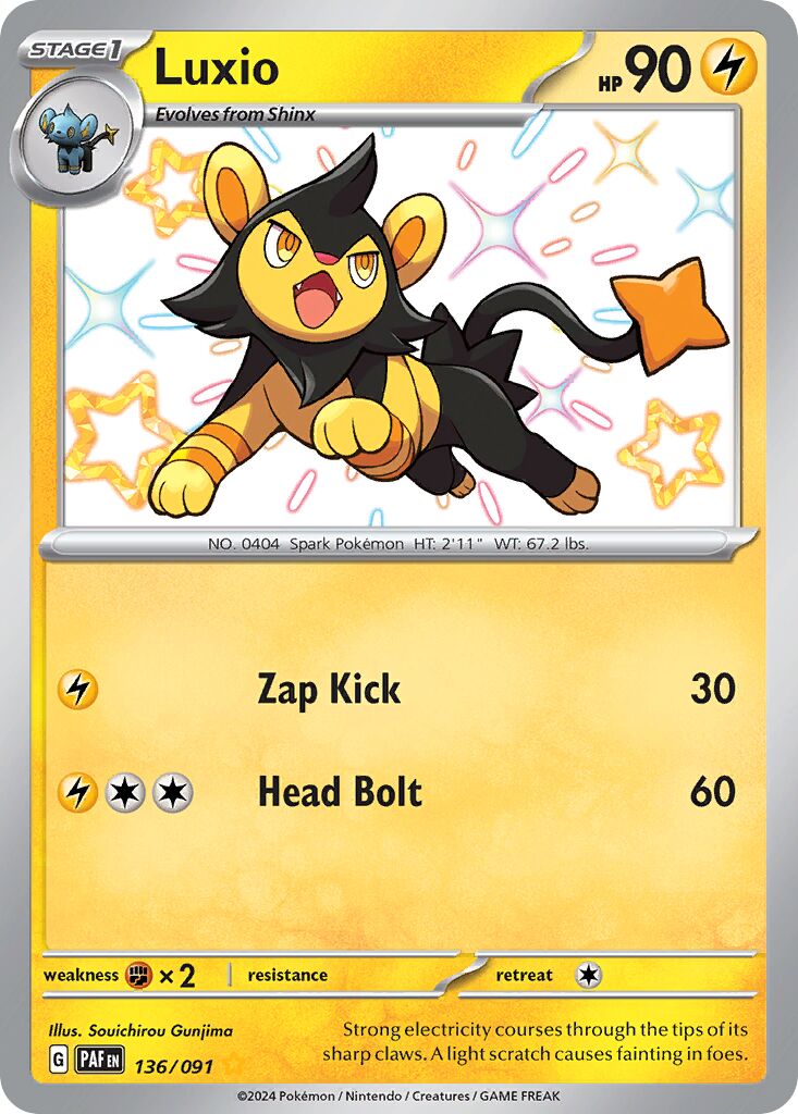 Luxio 136/245 — Paldean Fates (English Pokémon TCG card)