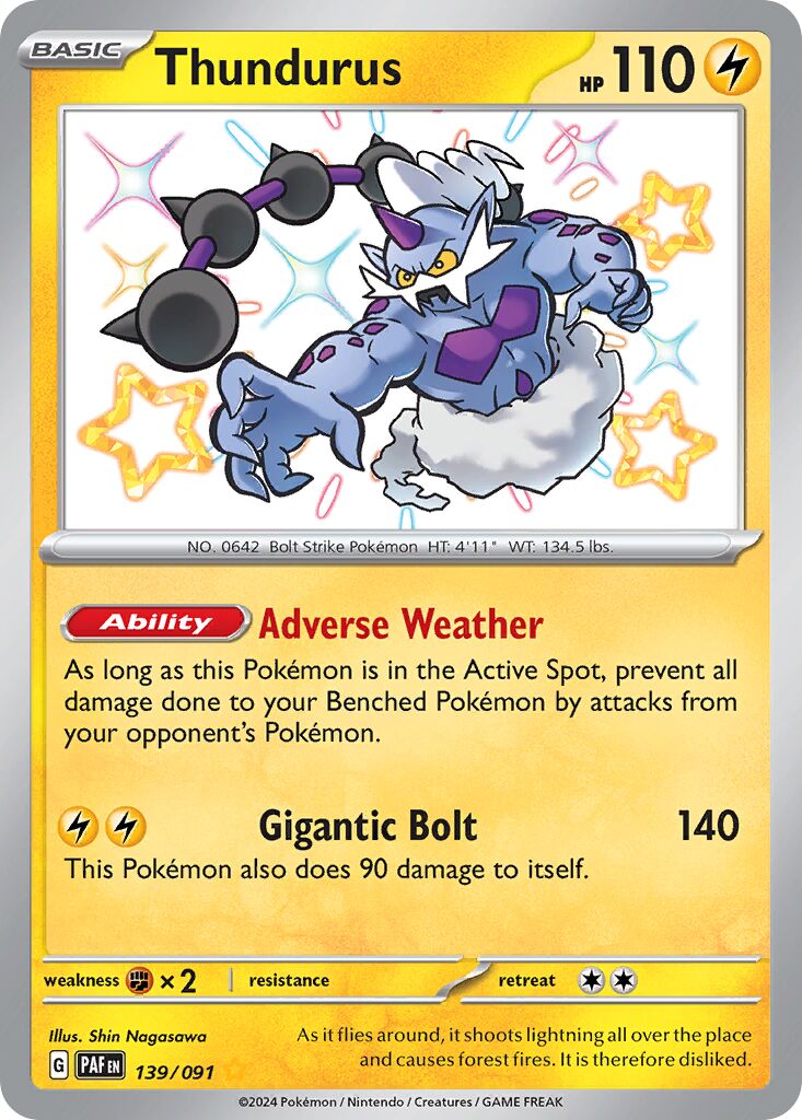 Thundurus 139/245 — Paldean Fates (English Pokémon TCG card)