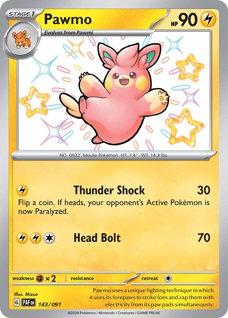 Pawmo 143/245 — Paldean Fates (English Pokémon TCG card)