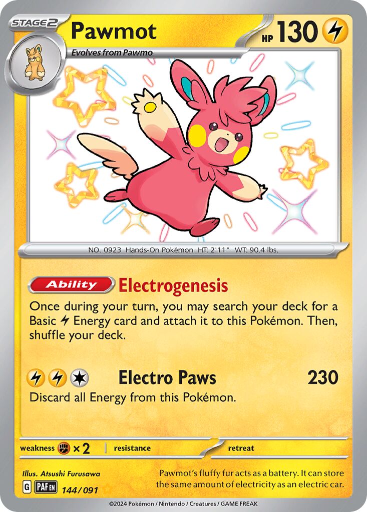 Pawmot 144/245 — Paldean Fates (English Pokémon TCG card)