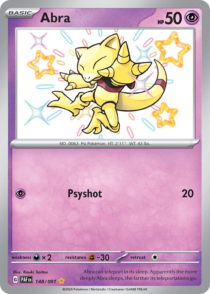 Abra 148/245 — Paldean Fates (English Pokémon TCG card)