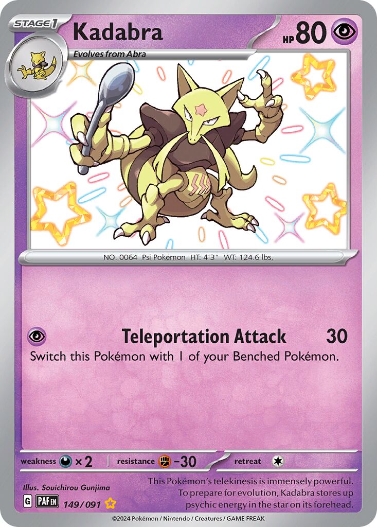 Kadabra 149/245 — Paldean Fates (English Pokémon TCG card)