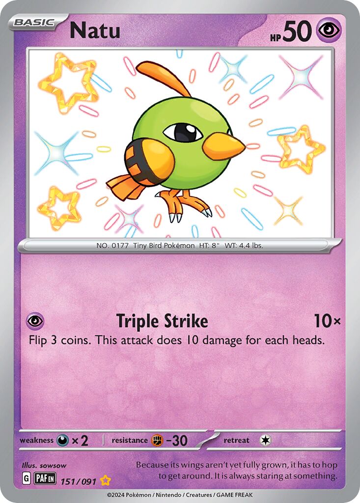 Natu 151/245 — Paldean Fates (English Pokémon TCG card)