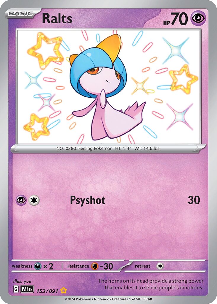 Ralts 153/245 — Paldean Fates (English Pokémon TCG card)