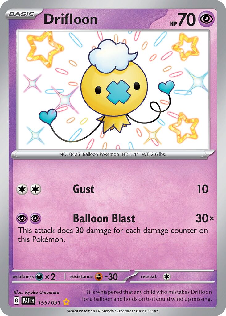 Drifloon 155/245 — Paldean Fates (English Pokémon TCG card)