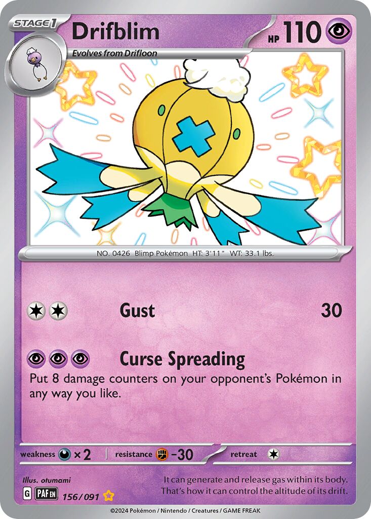Drifblim 156/245 — Paldean Fates (English Pokémon TCG card)