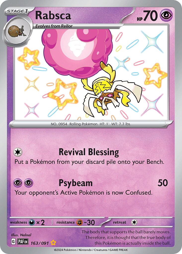 Rabsca 163/245 — Paldean Fates (English Pokémon TCG card)