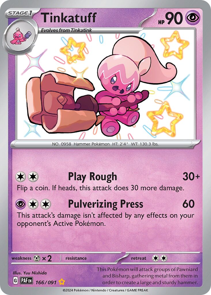 Tinkatuff 166/245 — Paldean Fates (English Pokémon TCG card)