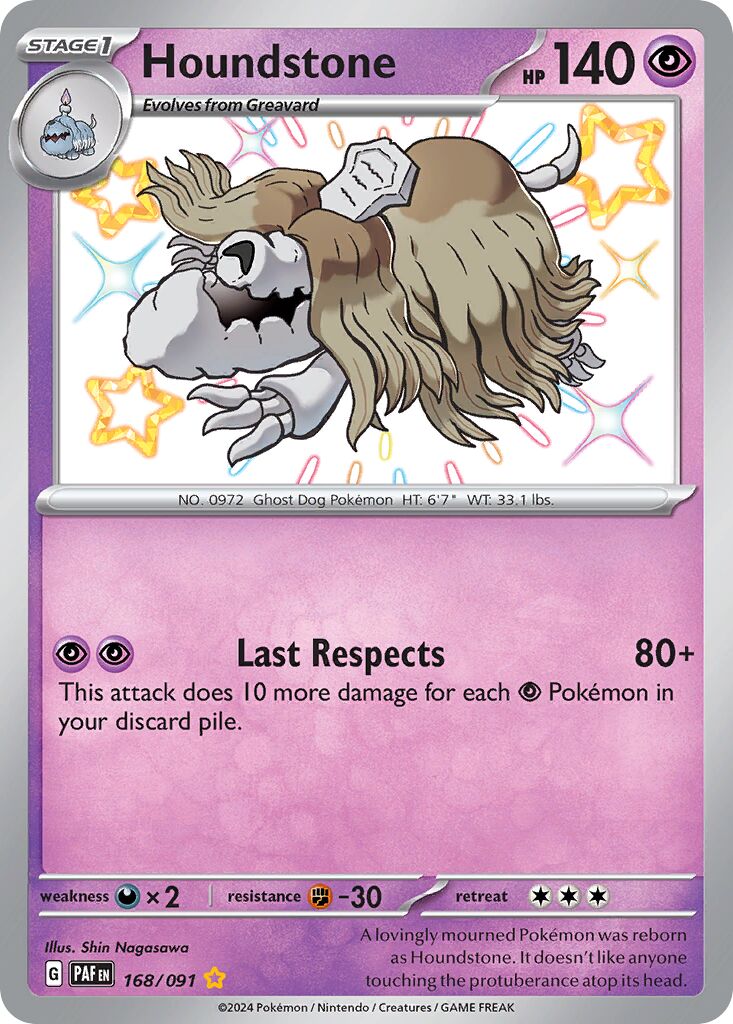 Houndstone 168/245 — Paldean Fates (English Pokémon TCG card)