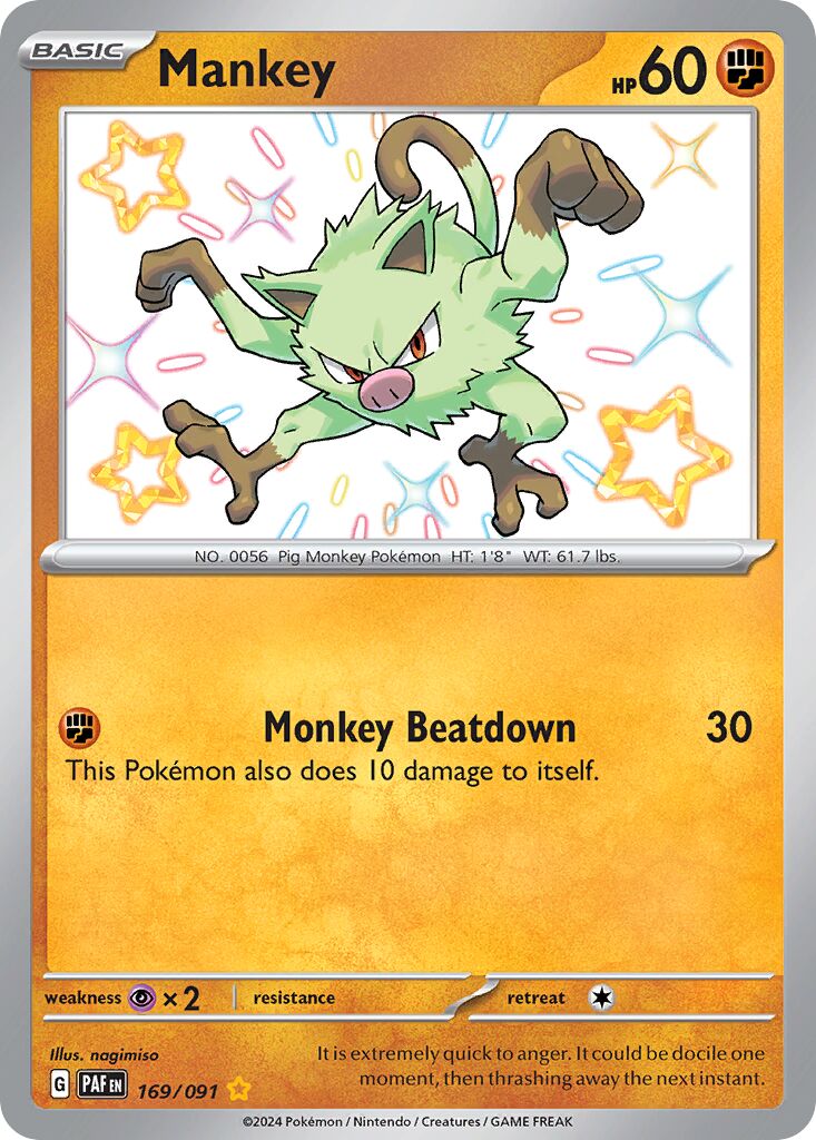 Mankey 169/245 — Paldean Fates (English Pokémon TCG card)