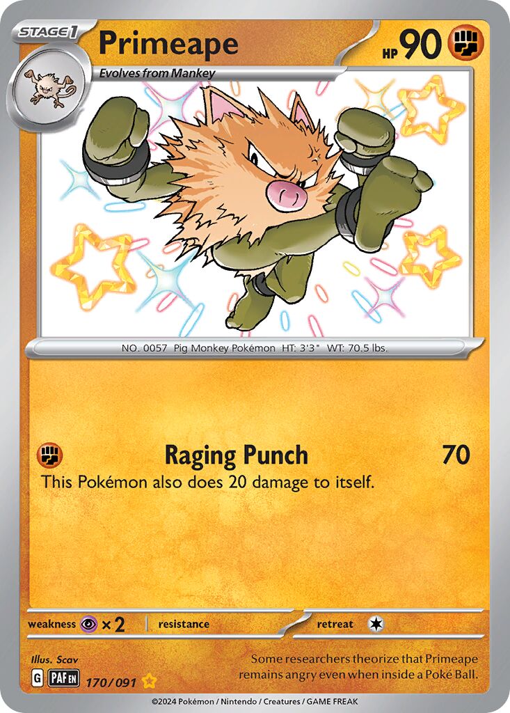 Primeape 170/245 — Paldean Fates (English Pokémon TCG card)