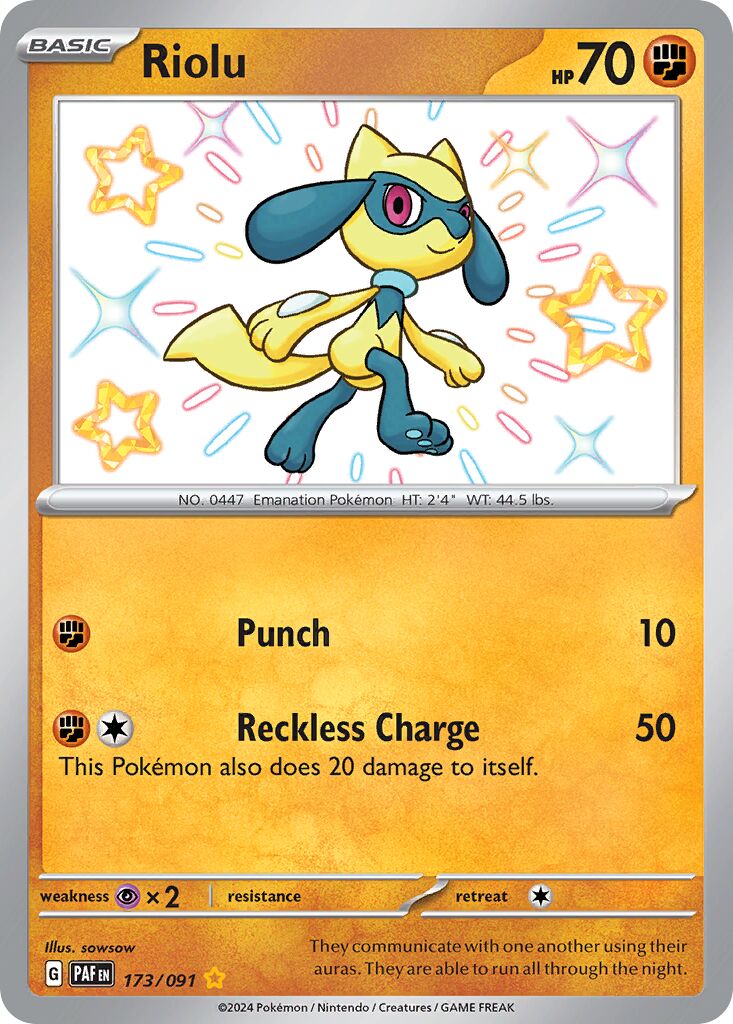 Riolu 173/245 — Paldean Fates (English Pokémon TCG card)