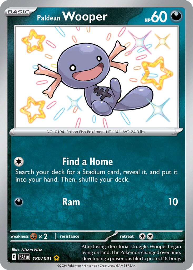 Paldean Wooper 180/245 — Paldean Fates (English Pokémon TCG card)
