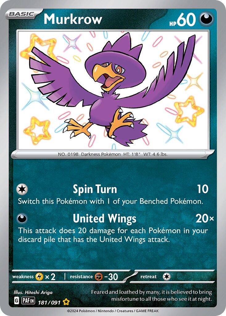 Murkrow 181/245 — Paldean Fates (English Pokémon TCG card)