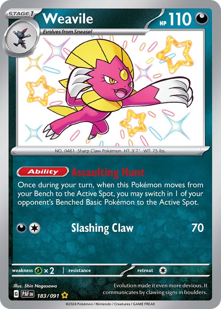 Weavile 183/245 — Paldean Fates (English Pokémon TCG card)