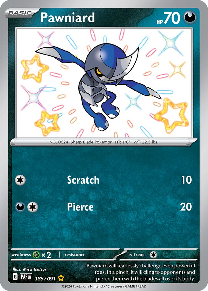 Pawniard 185/245 — Paldean Fates (English Pokémon TCG card)