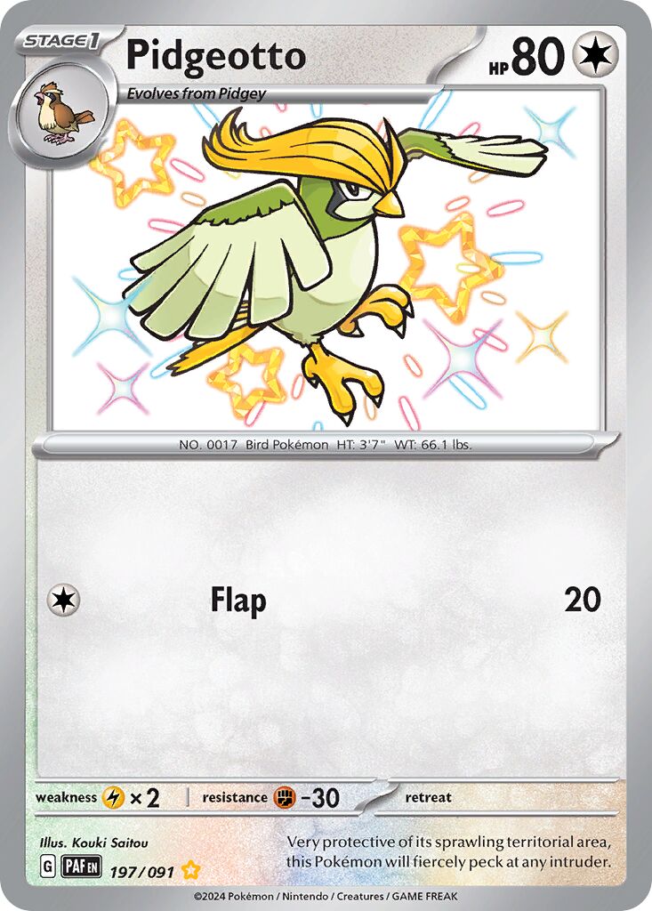 Pidgeotto 197/245 — Paldean Fates (English Pokémon TCG card)
