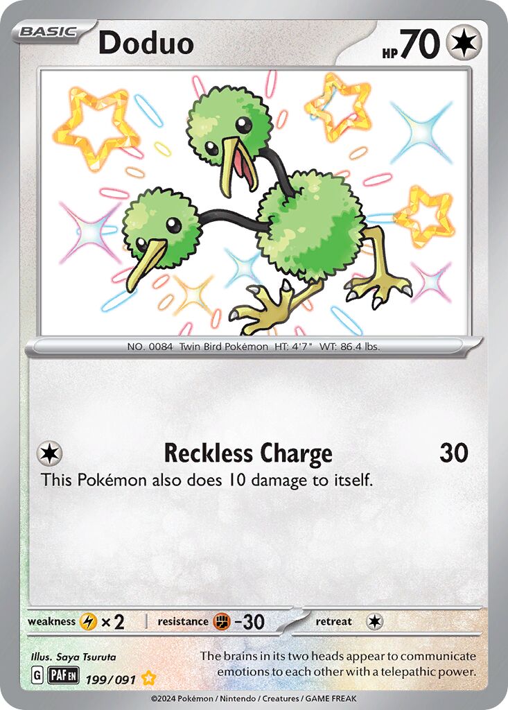 Doduo 199/245 — Paldean Fates (English Pokémon TCG card)