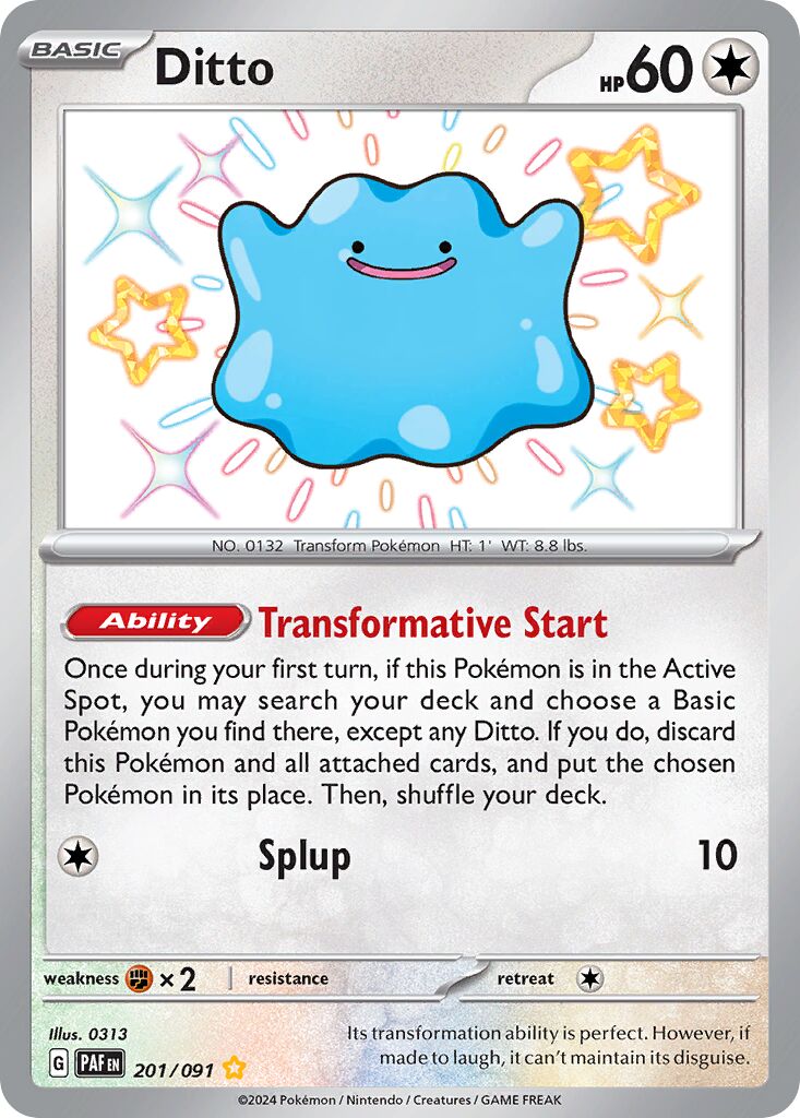 Ditto 201/245 — Paldean Fates (English Pokémon TCG card)