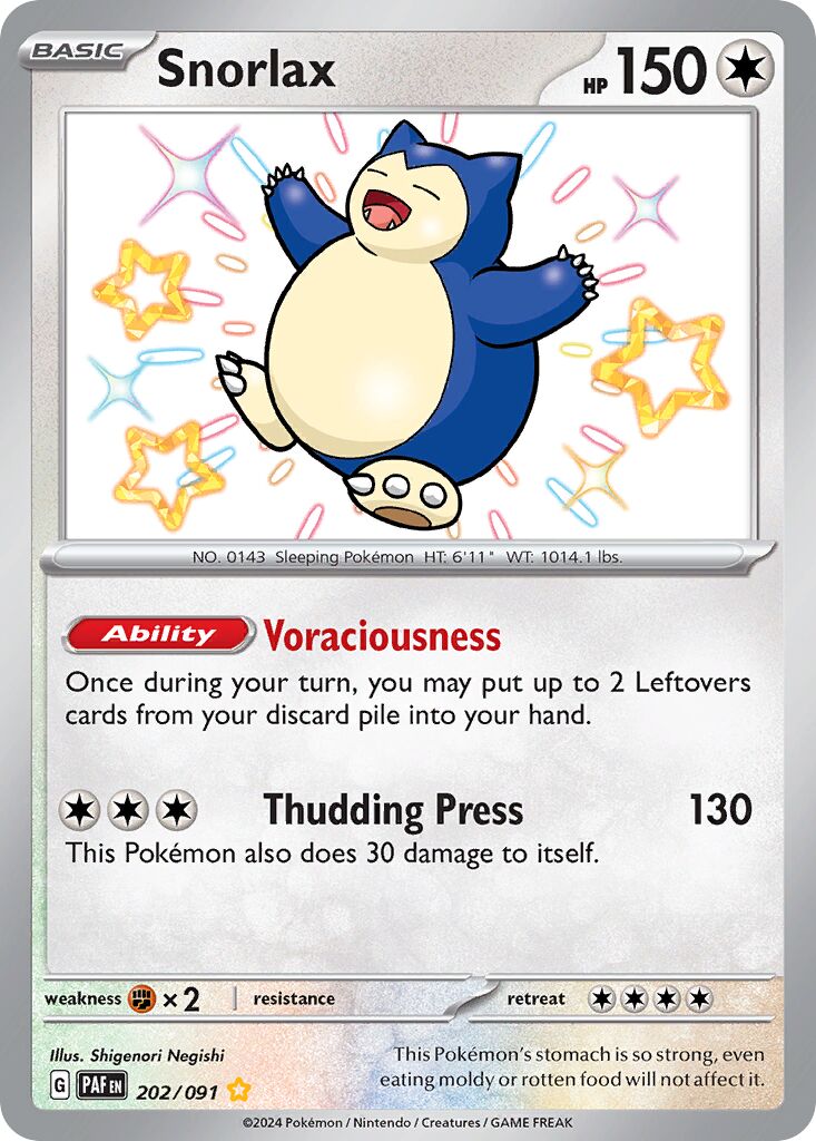 Snorlax 202/245 — Paldean Fates (English Pokémon TCG card)