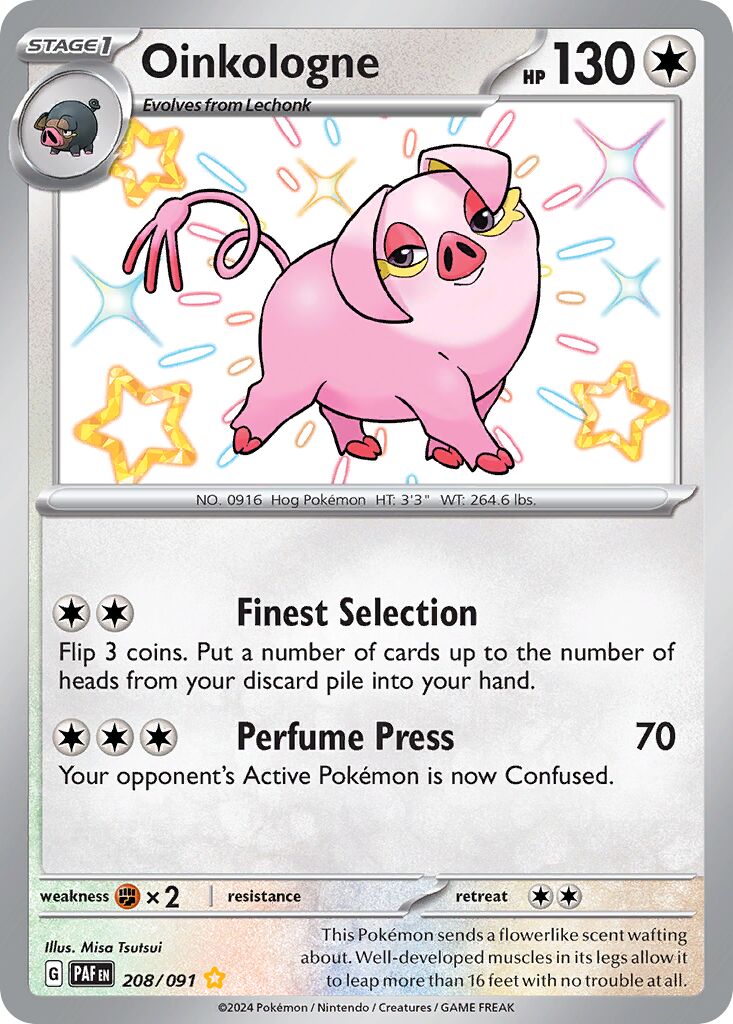 Oinkologne 208/245 — Paldean Fates (English Pokémon TCG card)