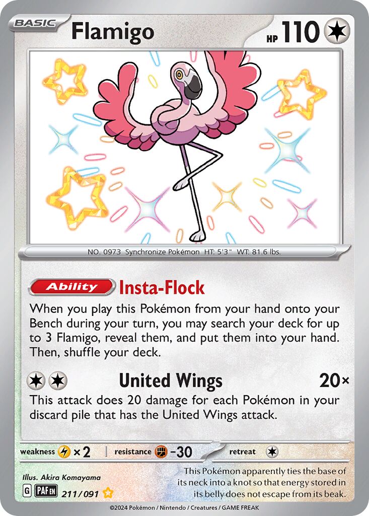 Flamigo 211/245 — Paldean Fates (English Pokémon TCG card)