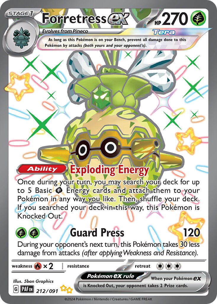 Forretress ex 212/245 — Paldean Fates (English Pokémon TCG card)