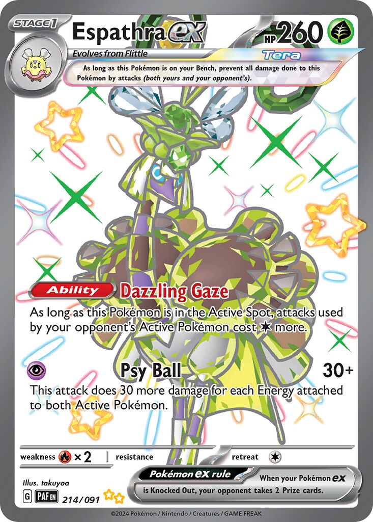 Espathra ex 214/245 — Paldean Fates (English Pokémon TCG card)