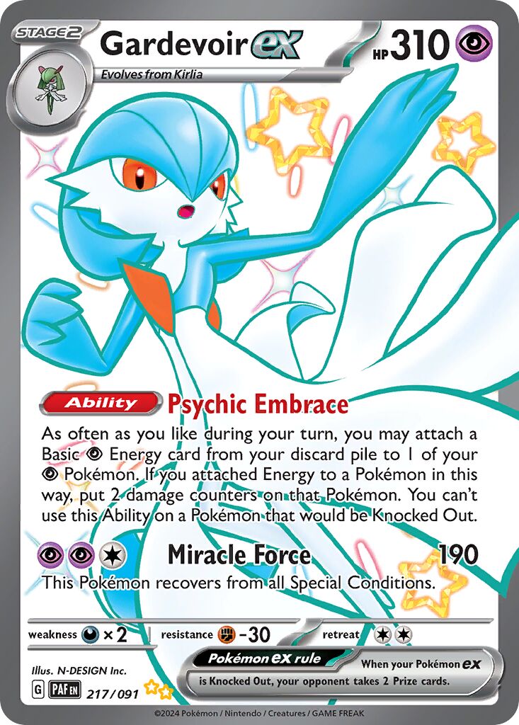 Gardevoir ex 217/245 — Paldean Fates (English Pokémon TCG card)