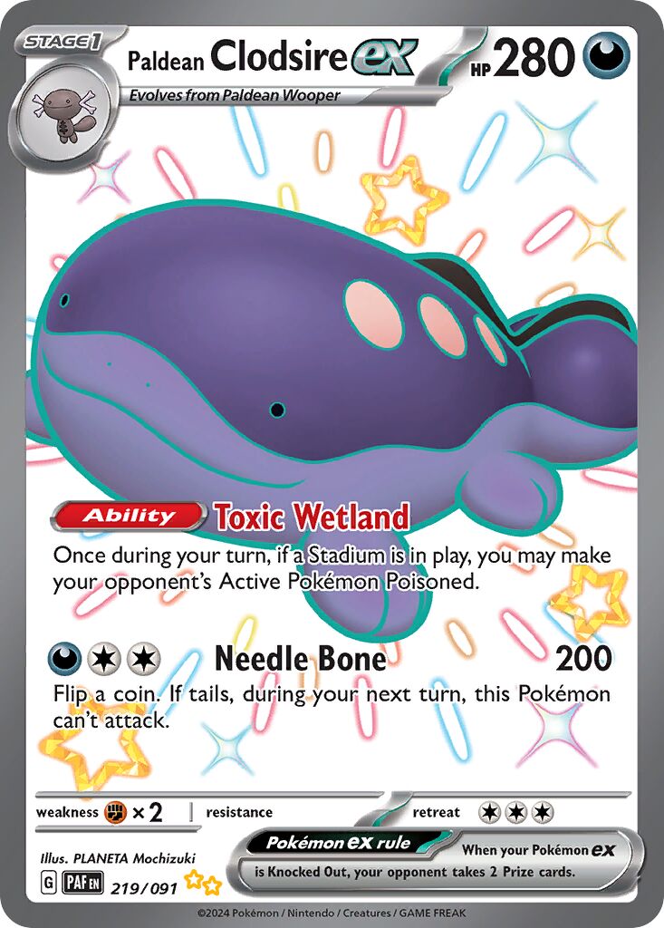 Paldean Clodsire ex 219/245 — Paldean Fates (English Pokémon TCG card)